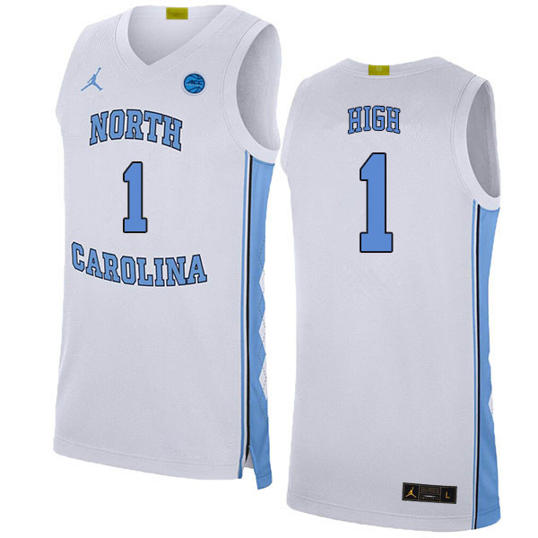 Men #1 Zayden High North Carolina Tar Heels College Basketball Jerseys Stitched Sale-White